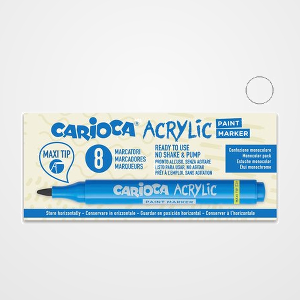 ROTULADOR ACRILICO CARIOCA PAINT MARKER PUNTA MAXI BLANCO