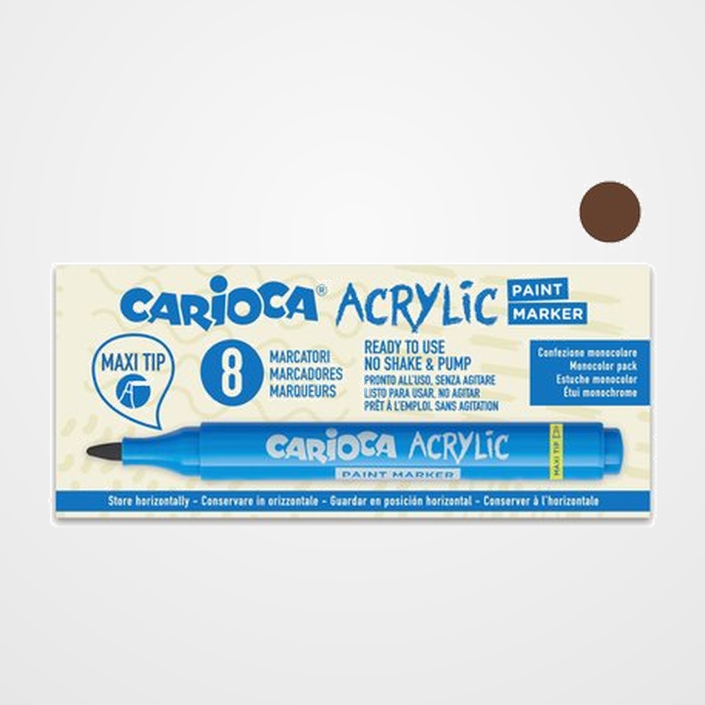 ROTULADOR ACRILICO CARIOCA PAINT MARKER PUNTA MAXI MARRON