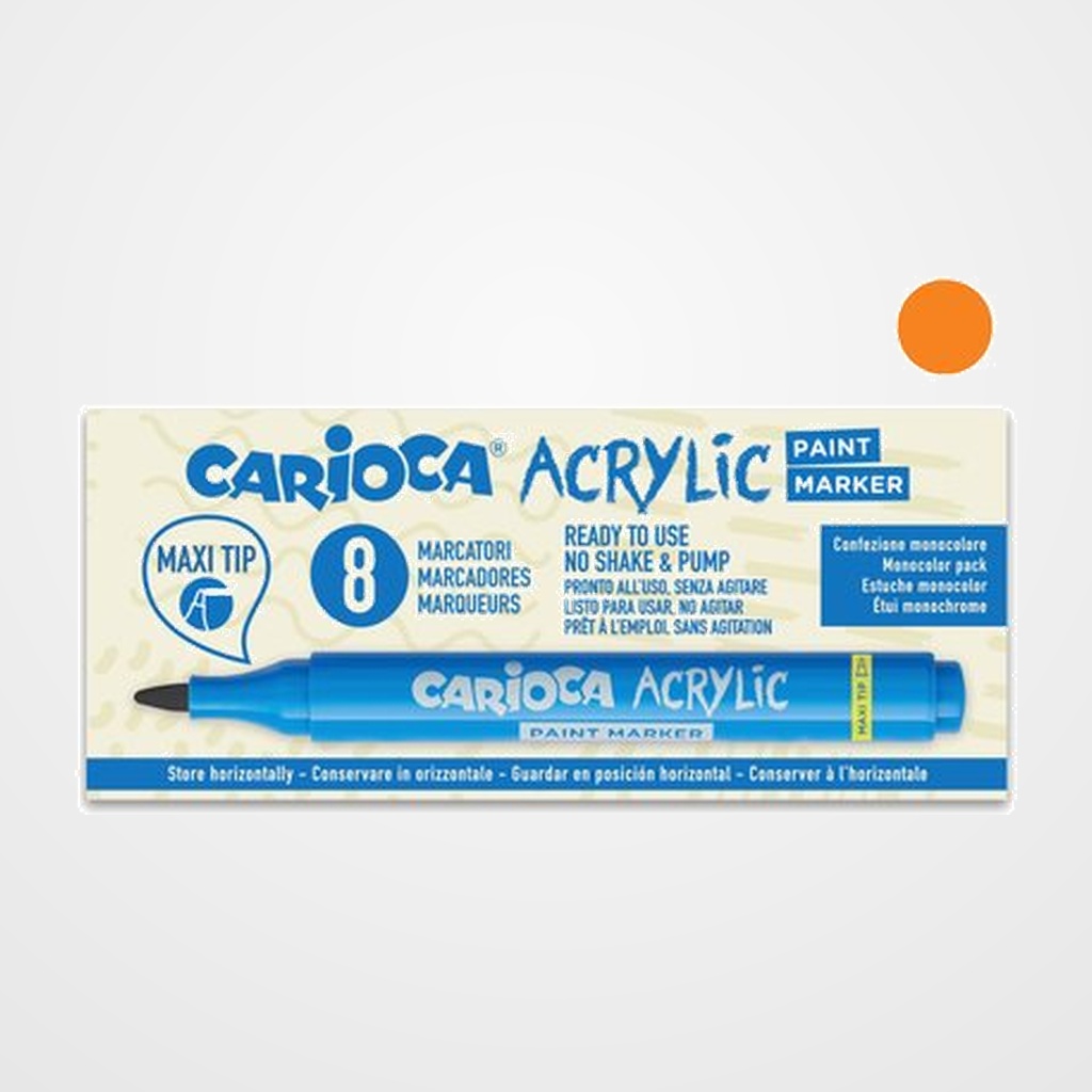 ROTULADOR ACRILICO CARIOCA PAINT MARKER PUNTA MAXI NARANJA