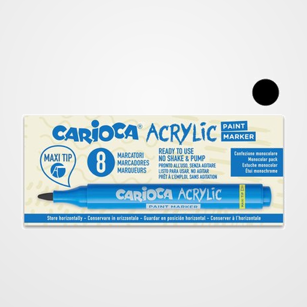 ROTULADOR ACRILICO CARIOCA PAINT MARKER PUNTA MAXI NEGRO