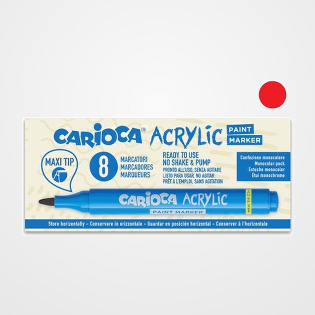 ROTULADOR ACRILICO CARIOCA PAINT MARKER PUNTA MAXI ROJO