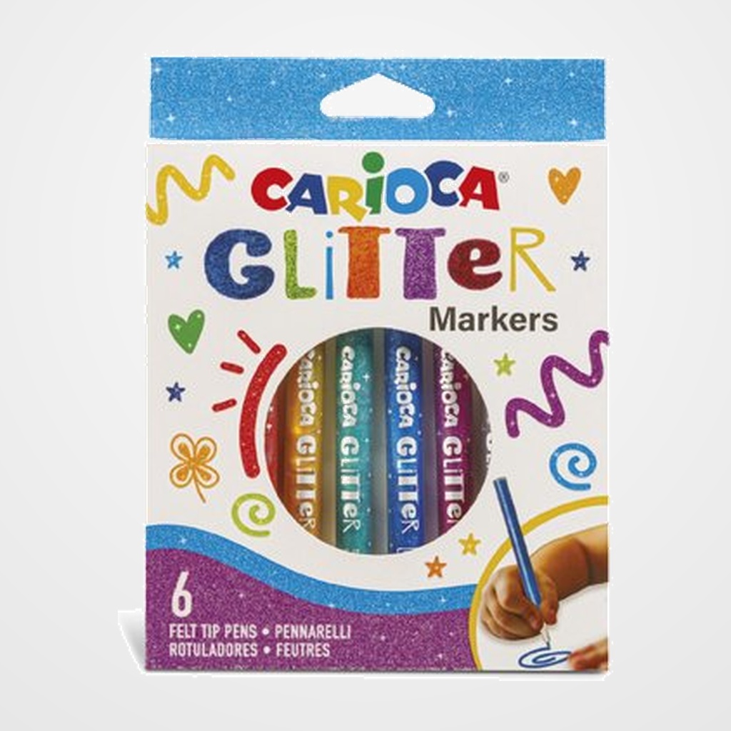 [10205474] ROTULADOR CARIOCA GLITTER CAJA de 6