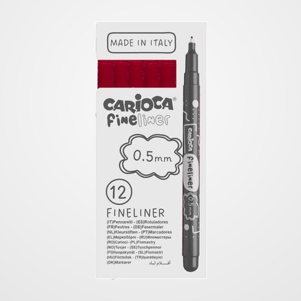 ROTULADOR FIBRA CARIOCA FINELINER (0,5) ROJO