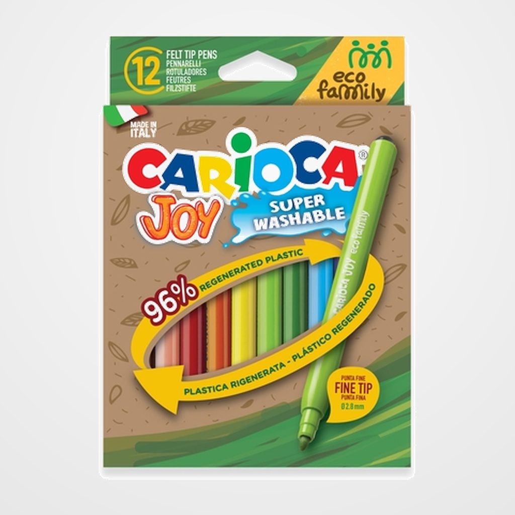 ROTULADOR FIBRA CARIOCA JOY ECO ESTUCHE de 12