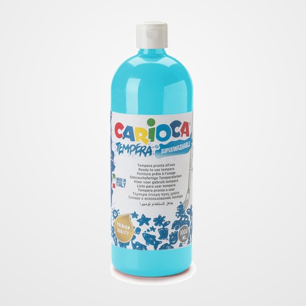 TEMPERA CARIOCA LIQUIDA 1000 ml (botella) AZUL CLARO