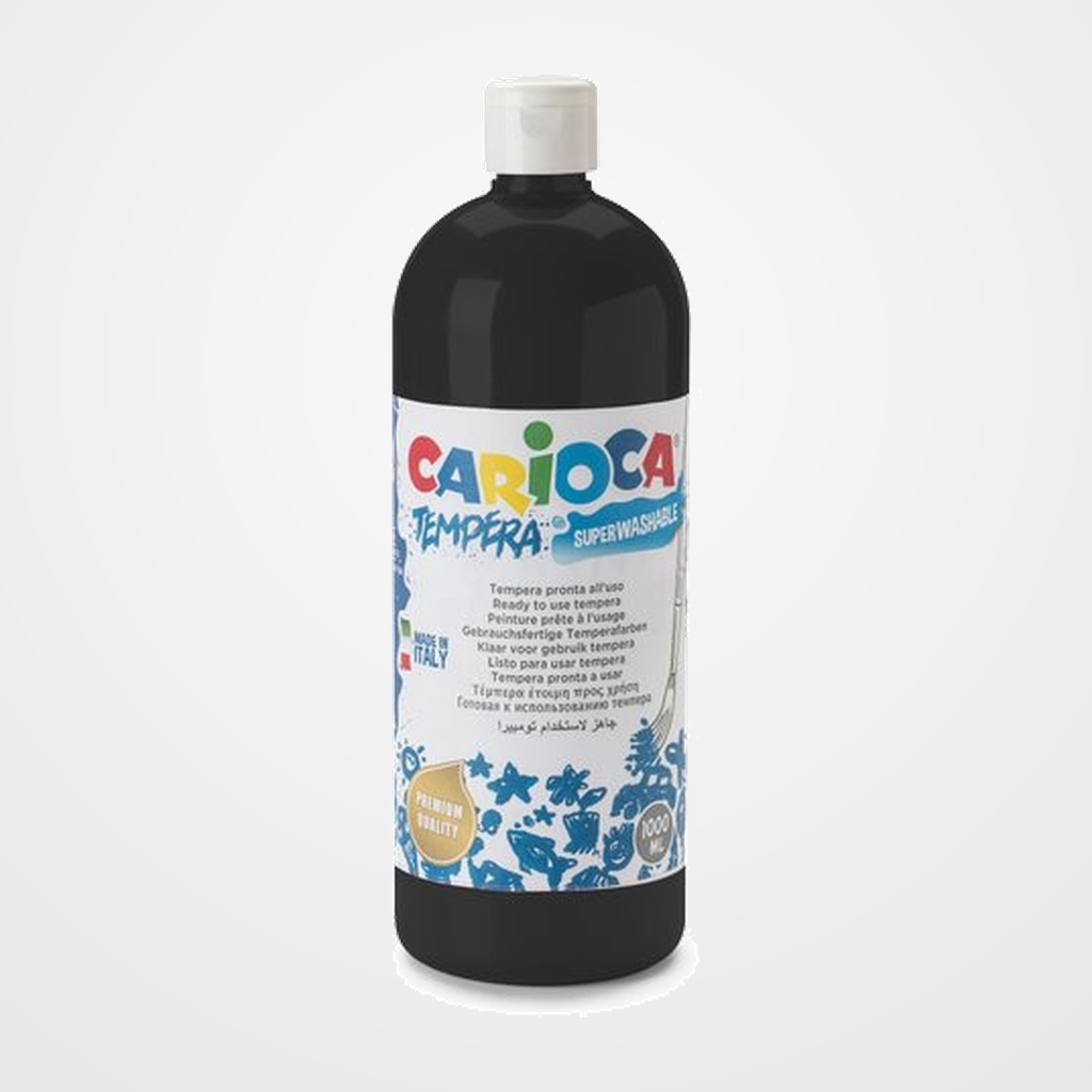 TEMPERA CARIOCA LIQUIDA 1000 ml (botella) NEGRO