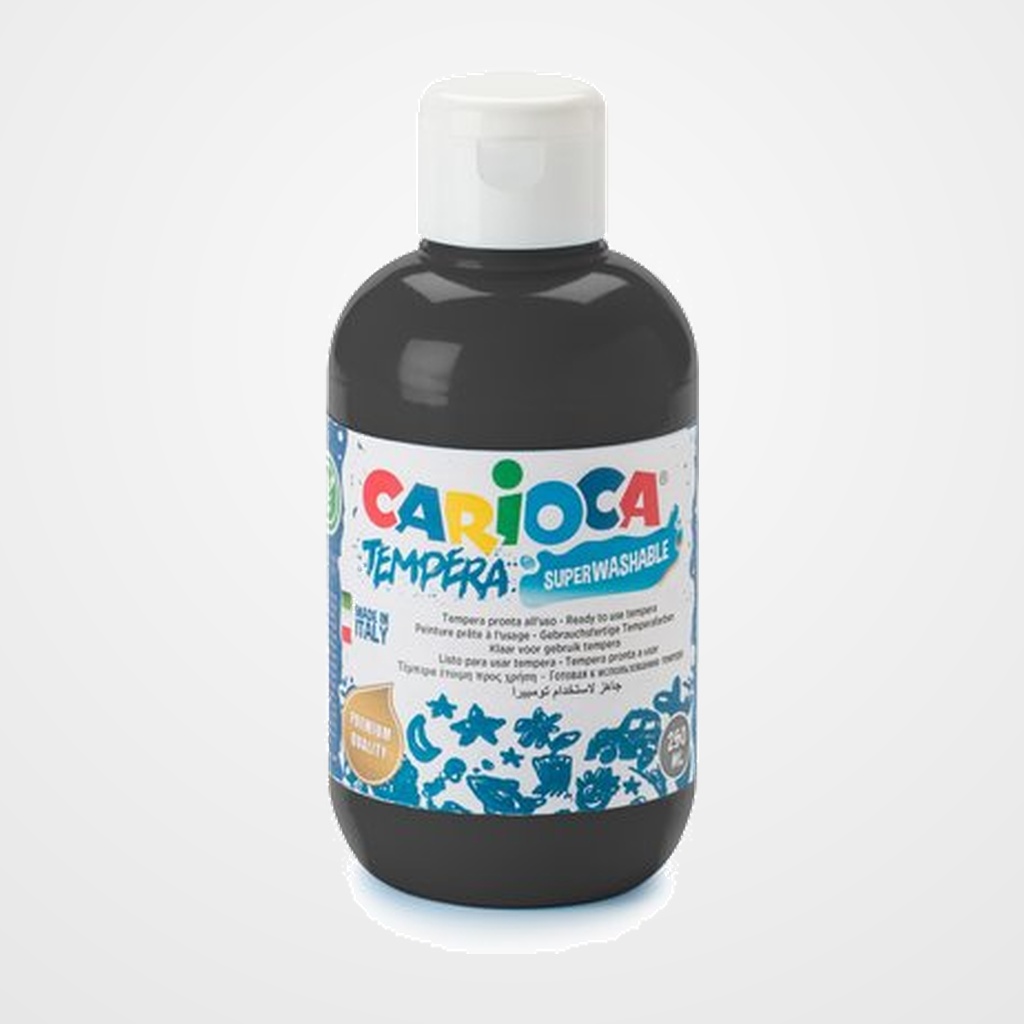 TEMPERA CARIOCA LIQUIDA 250 ml (botella) NEGRO