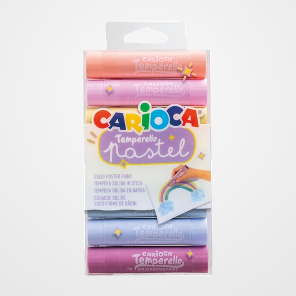 TEMPERA SOLIDA CARIOCA TEMPERELLO PASTEL 10g ESTUCHE de 8 COLORES