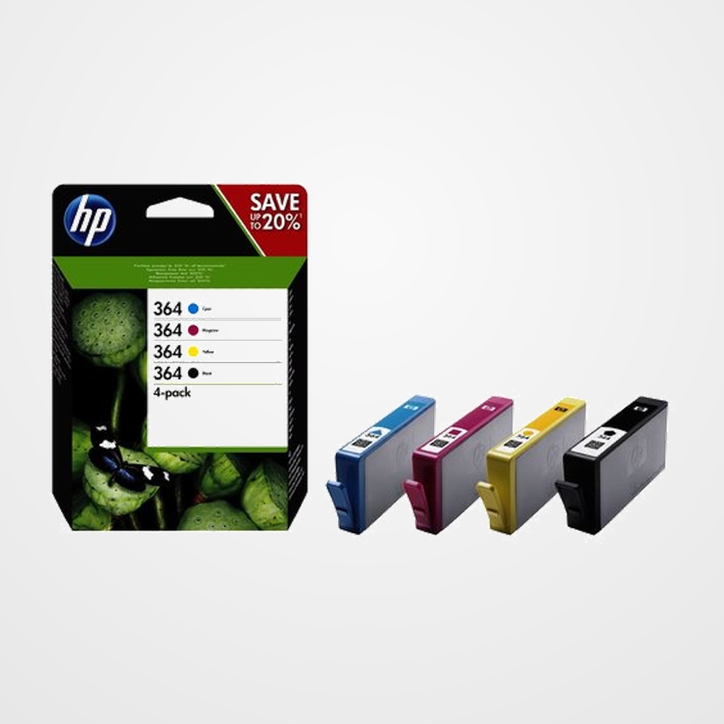 CART.IJ.HP Nº 364 DESKJET 35XX, PHOTOSMART 55XX/B111/65XX/B211/7510/C311/B109 RAINBOW PACK DE 4
