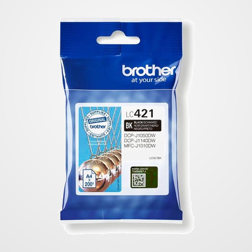 CARTUCHO INKJET BROTHER LC-421BK NEGRO DCP-J1050DW / DCP-J1140DW / MFC-J1010DW (200 PAG.)