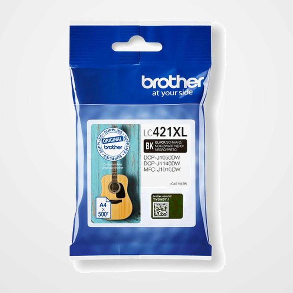 CARTUCHO INKJET BROTHER LC-421XLBK NEGRO DCP-J1050DW / DCP-J1140DW / MFC-J1010DW (500 PAG.)