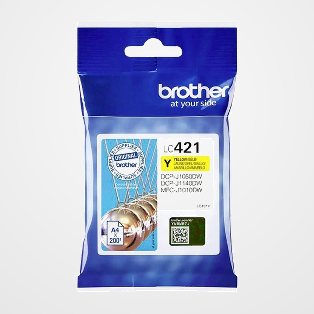 CARTUCHO INKJET BROTHER LC-421Y AMARILLO DCP-J1050DW / DCP-J1140DW / MFC-J1010DW (200 PAG.)