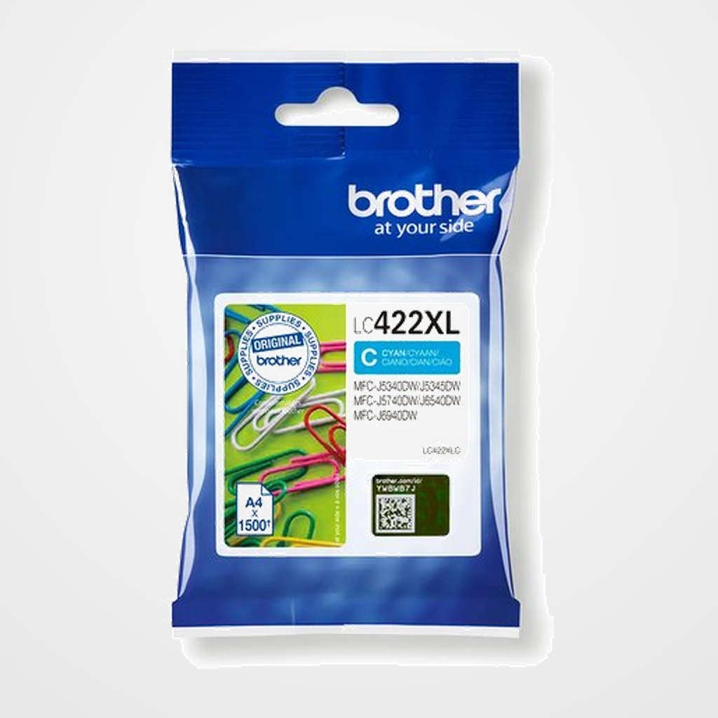 CARTUCHO INKJET BROTHER LC-422XLC CIAN MFCJ5340DW, MFCJ5740DW, MFCJ6540DW, MFCJ6940DW (1.500 PAG.)