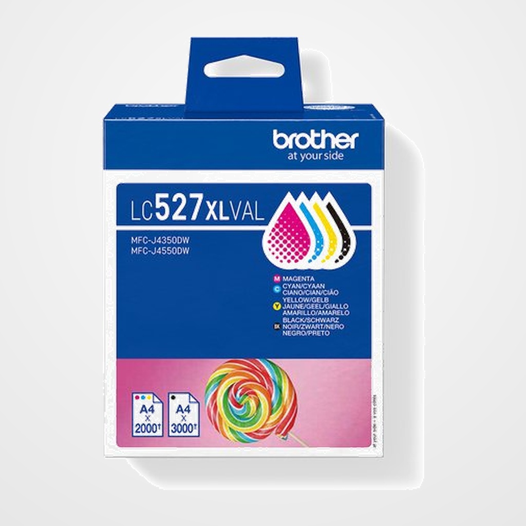CARTUCHO INKJET BROTHER LC-527XLVAL MFC-J4350DW/J4550DW PACK de 4 COLORES