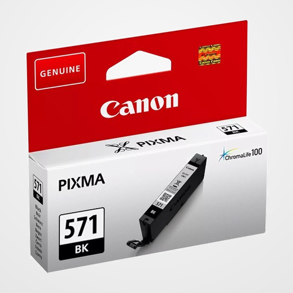 CARTUCHO INKJET CANON CLI-571BK PIXMA MG5751/MG5752/MG5753/MG6851/MG6852/MG6853/MG7750/MG7751/MG7752/MG7753 NEGRO (0385C001)