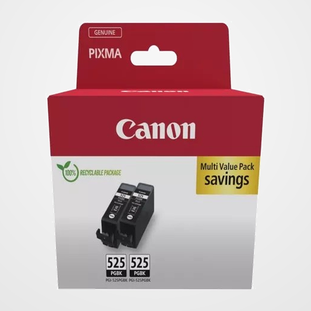 CARTUCHO INKJET CANON PGI-525BK PIXMA MG-5150, IP 4850 NEGRO PACK DE 2