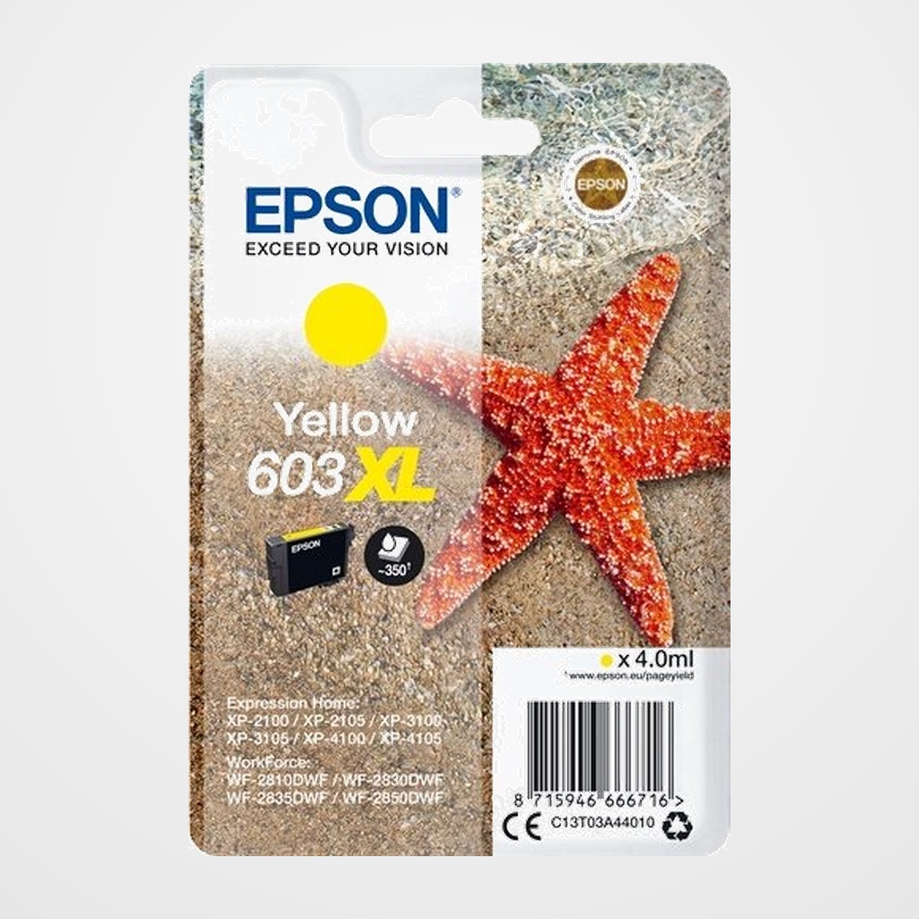 [41101416] CARTUCHO INKJET EPSON T03A440 Nº603XL EXPRESSION HOME XP-2100/3100/4100 WF-2830DWF/2850DWF AMARILLO 4ML