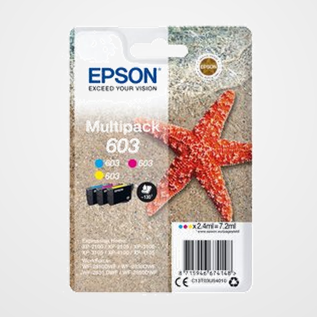 CARTUCHO INKJET EPSON T03U540 Nº603 EXPRESSION HOME XP-2100/3100/4100 WF-2830DWF/2850DWF MULTIPACK (3 col.)