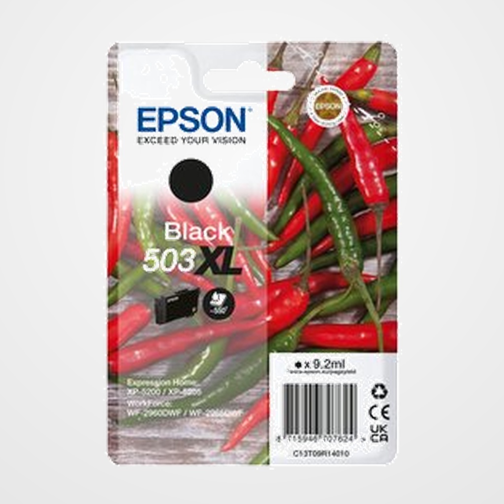 CARTUCHO INKJET EPSON T09R140 Nº503XL WORKFORCE WF-2960dwf/WF-2965dwf/XP-5205 Pimiento NEGRO 9,2ML