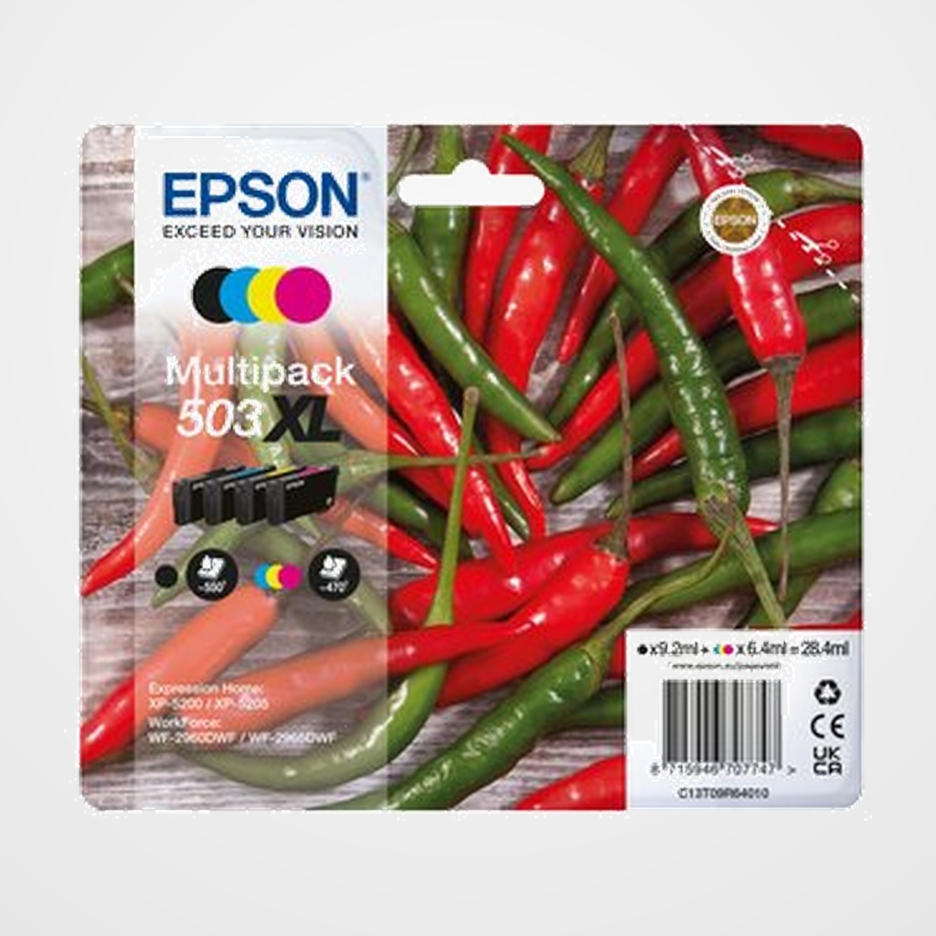 [41101487] CARTUCHO INKJET EPSON T09R640 Nº503XL WORKFORCE WF-2960dwf/WF-2965dwf/XP-5205 Pimiento MULTIPACK 4 COLORES