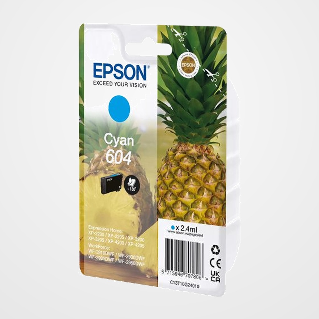 CARTUCHO INKJET EPSON T10G240 Nº604  XP-2200/WF-2910DWF 2.4ml CIAN