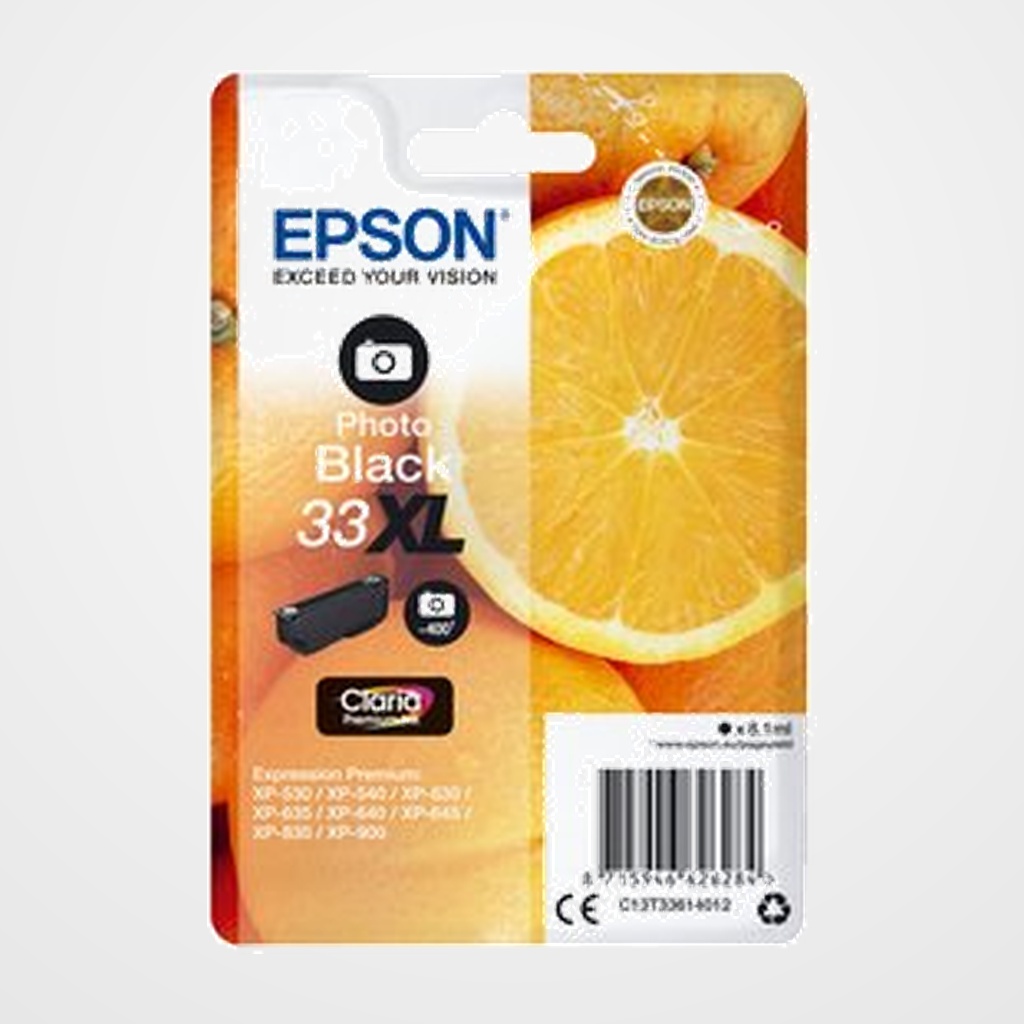 CARTUCHO INKJET EPSON T336140 Nº33XL EXPRESSION PHOTO XP-530/630/635/830  NEGRO 8,1ML