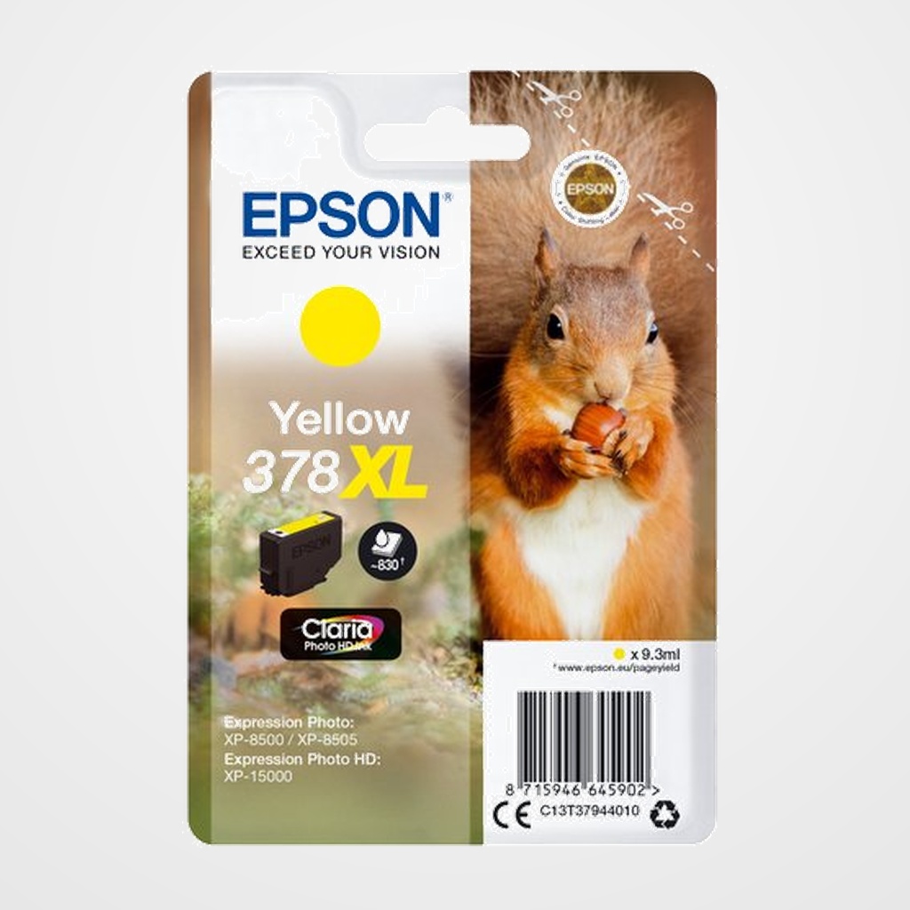 CARTUCHO INKJET EPSON T379440 Nº378XL EXPRESSION PHOTO XP-15000/8500/8600 AMARILLO PHOTO 9.3ML