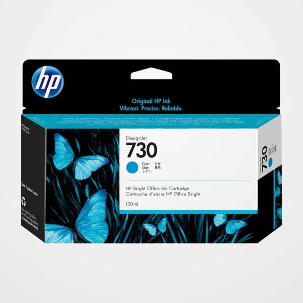 CARTUCHO INKJET HP P2V62A Nº730 DESIGNJET T1600/T1700/T2600 CIAN 130ML