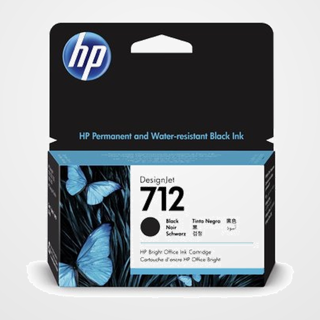 CARTUCHO INKJET HP 3ED70A Nº712 DESINGNJET T200/T600 NEGRO 38 ML.