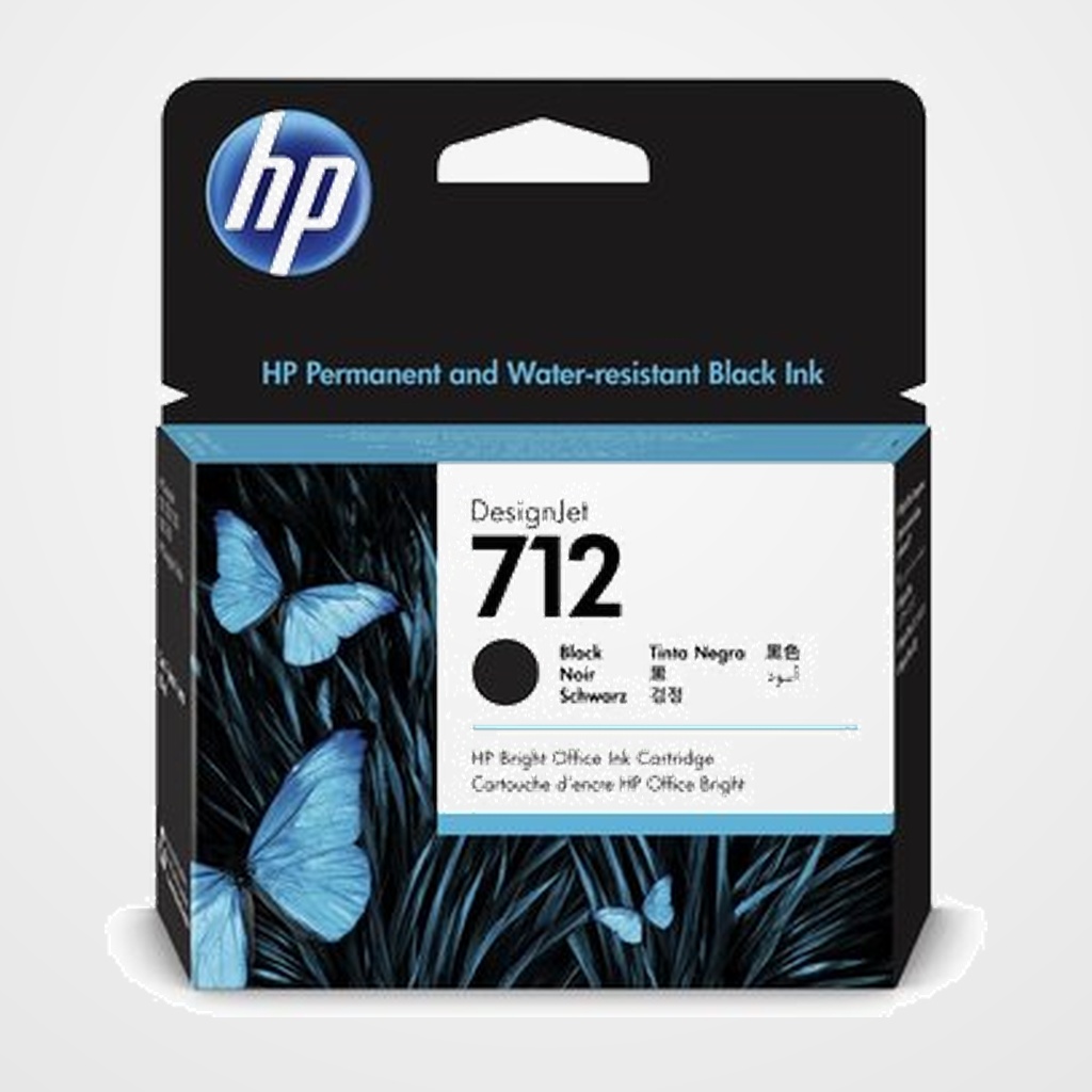 CARTUCHO INKJET HP 3ED71A Nº712XL DESINGNJET T200/T600 NEGRO 80 ML.