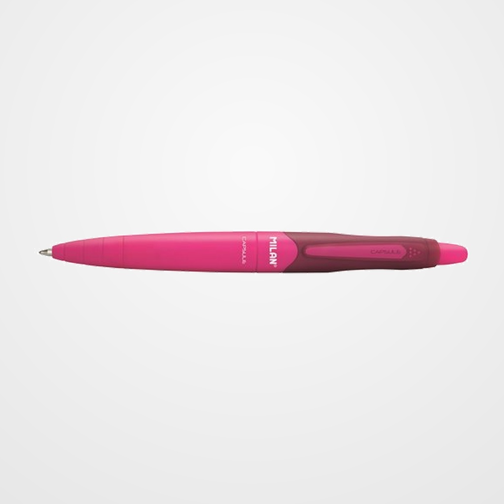 BOLIGRAFO MILAN RETRACTIL CAPSULE BALLPEN ROJO