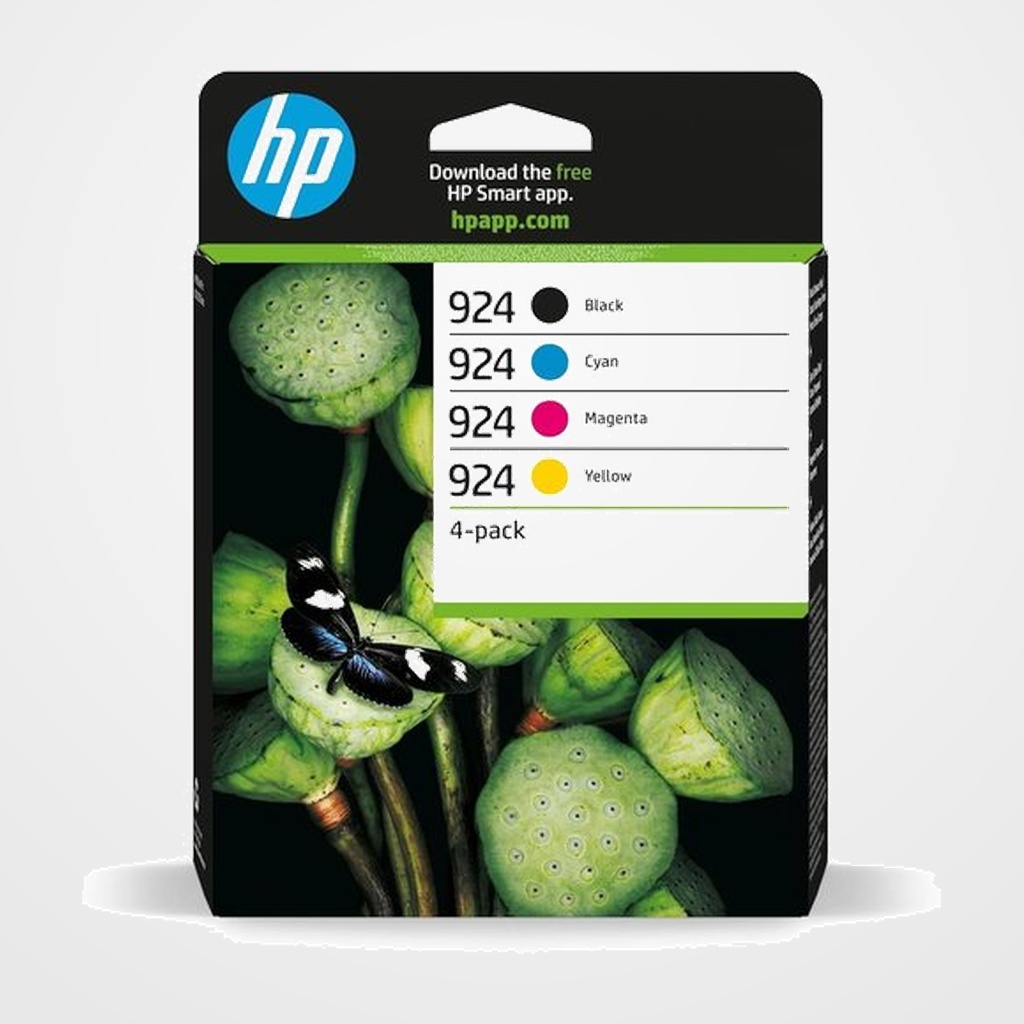 CARTUCHO INKJET HP 6C3Z1NE Nº924 OFFICEJET/PRO 8120 & 8130 SERIES PACK de 4 COLORES
