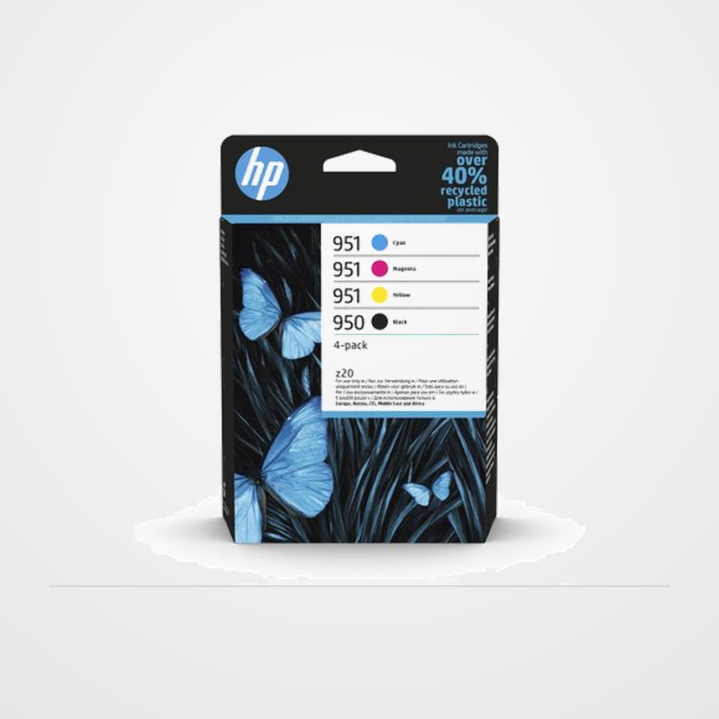 CARTUCHO INKJET HP 6ZC65AE Nº950+951 OFFICEJET PRO 250/270/8100/8600/8600/N911a/8610/8620/8625/8630 PACK de 4 COLORES