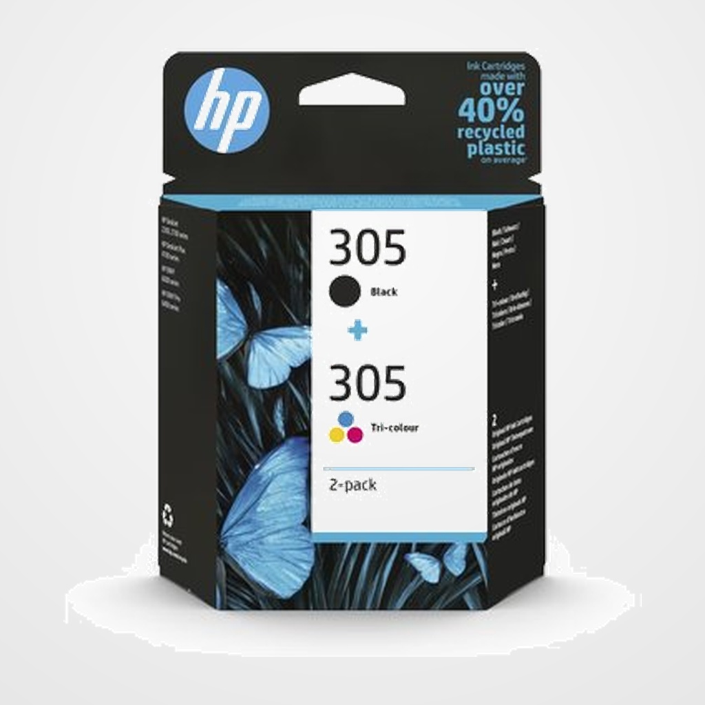 CARTUCHO INKJET HP 6ZD17AE Nº305 DESKJET 1210/1212 PACK DE 2 (NEGRO + TRICOLOR)