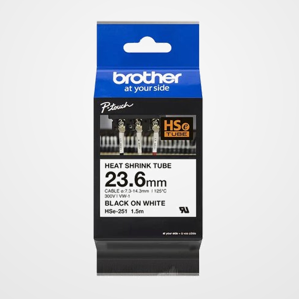 CINTA BROTHER TUBO TERMORRETRACTIL 1,5 m x 23,6mm (para PT-E300VP/E550WVP)