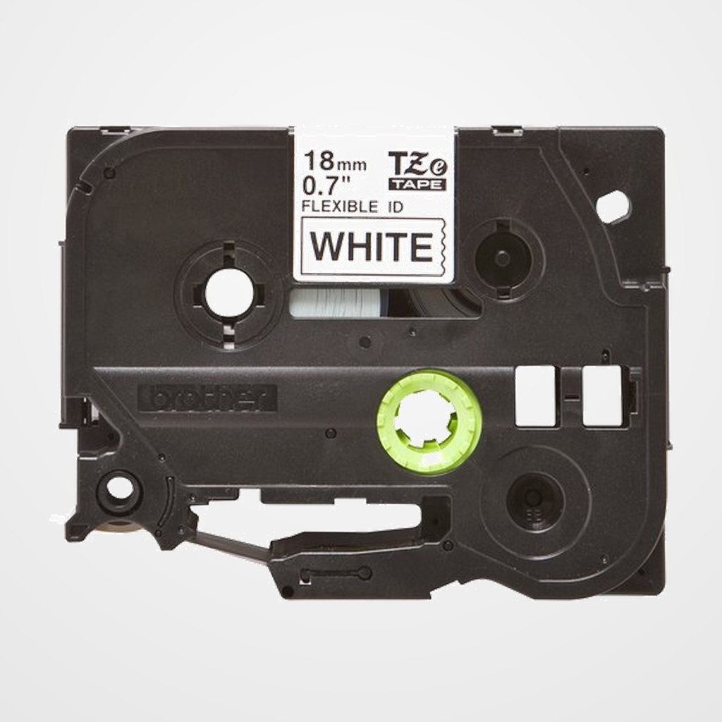 CINTA de ROTULAR BROTHER LAMINADA FLEXIBLE 8m 18mm BLANCO sobre NEGRO
