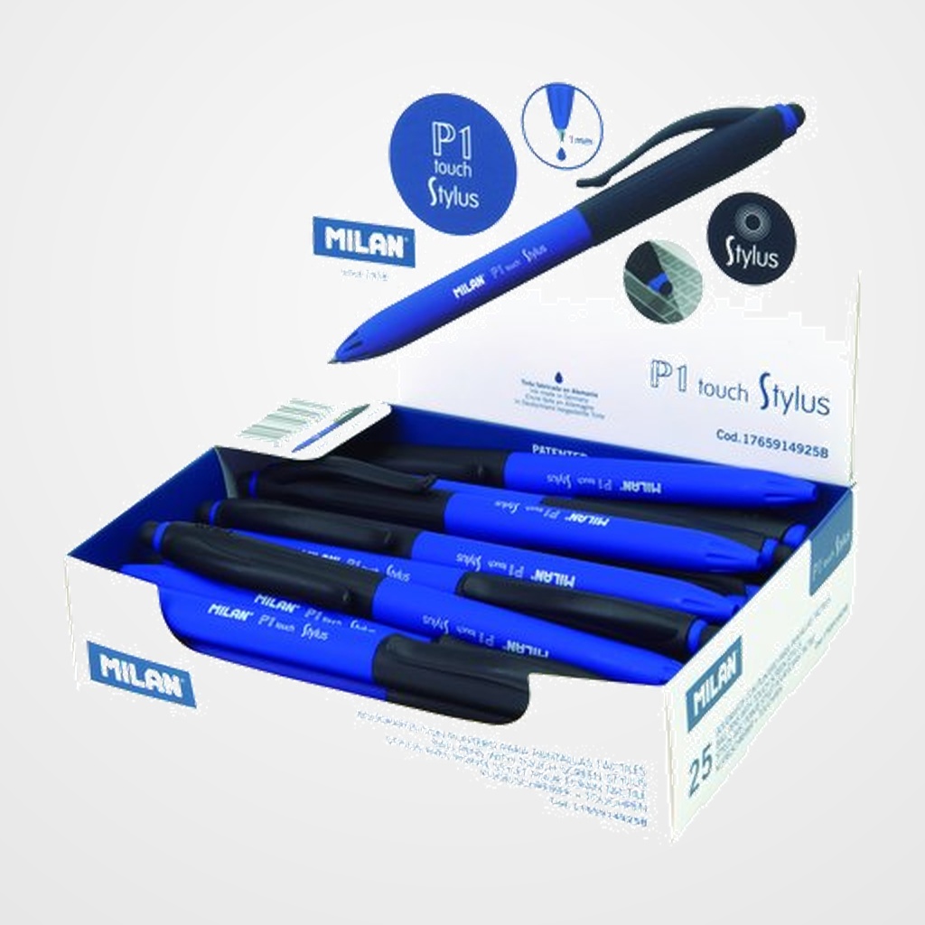 BOLIGRAFO MILAN RETRACTIL P1 STYLUS SURTIDO EXPOSITOR DE 25