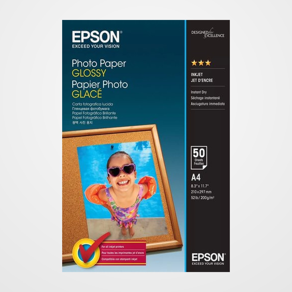 PAPEL INKJET EPSON FOTO A4 200g 50h GLOSSY