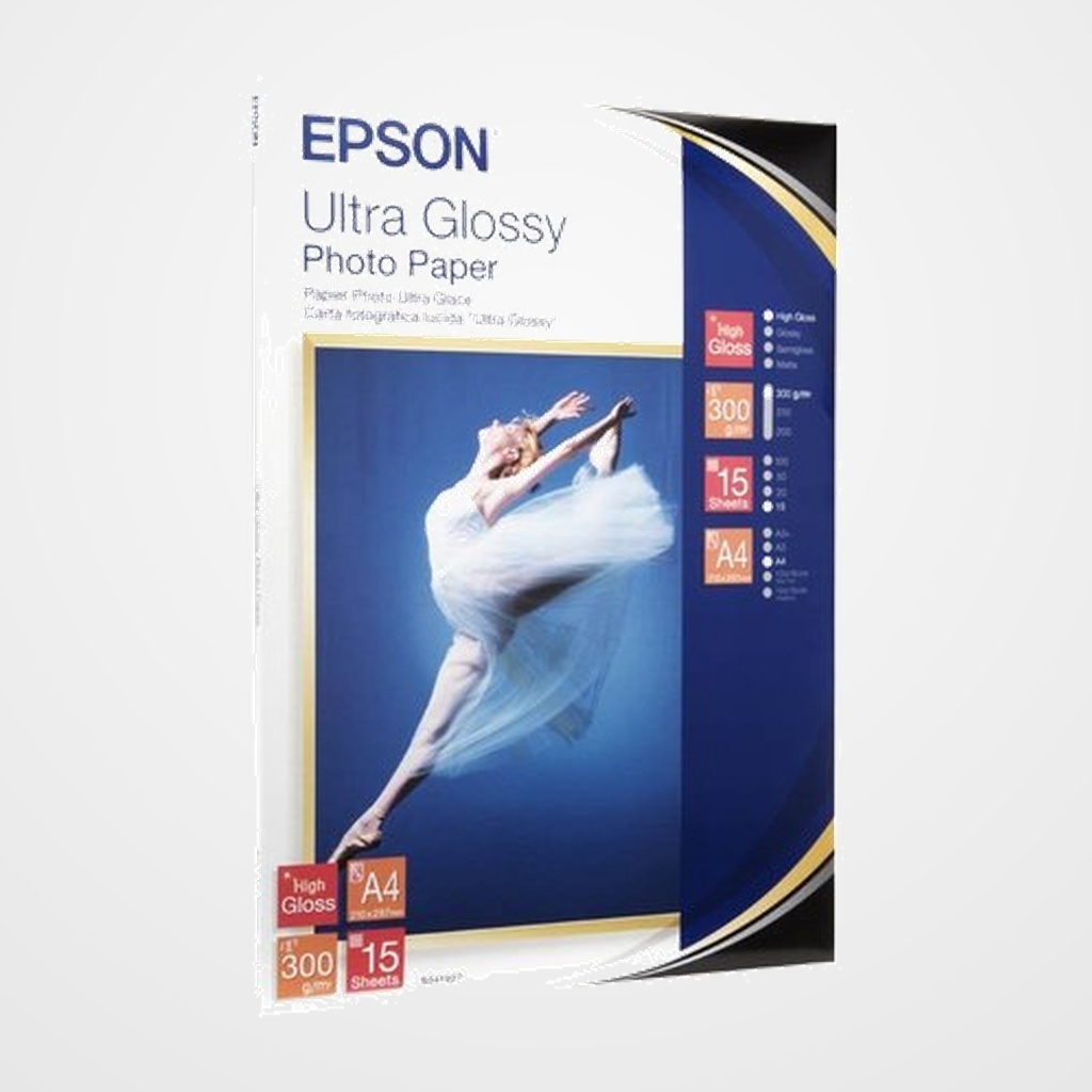 [40301324] PAPEL INKJET EPSON FOTO A4 300g 15h ULTRAGLOSSY
