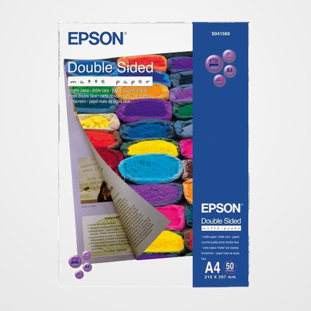 PAPEL INKJET EPSON MATE A4 178g 50h 2 CARAS