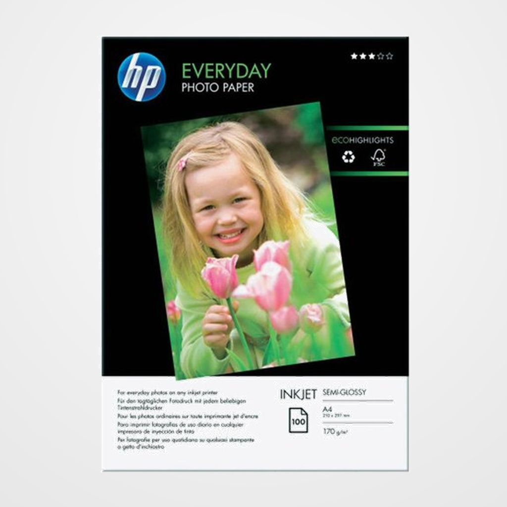 PAPEL INKJET HP FOTO A4 175g 100h SEMI-GLOSS