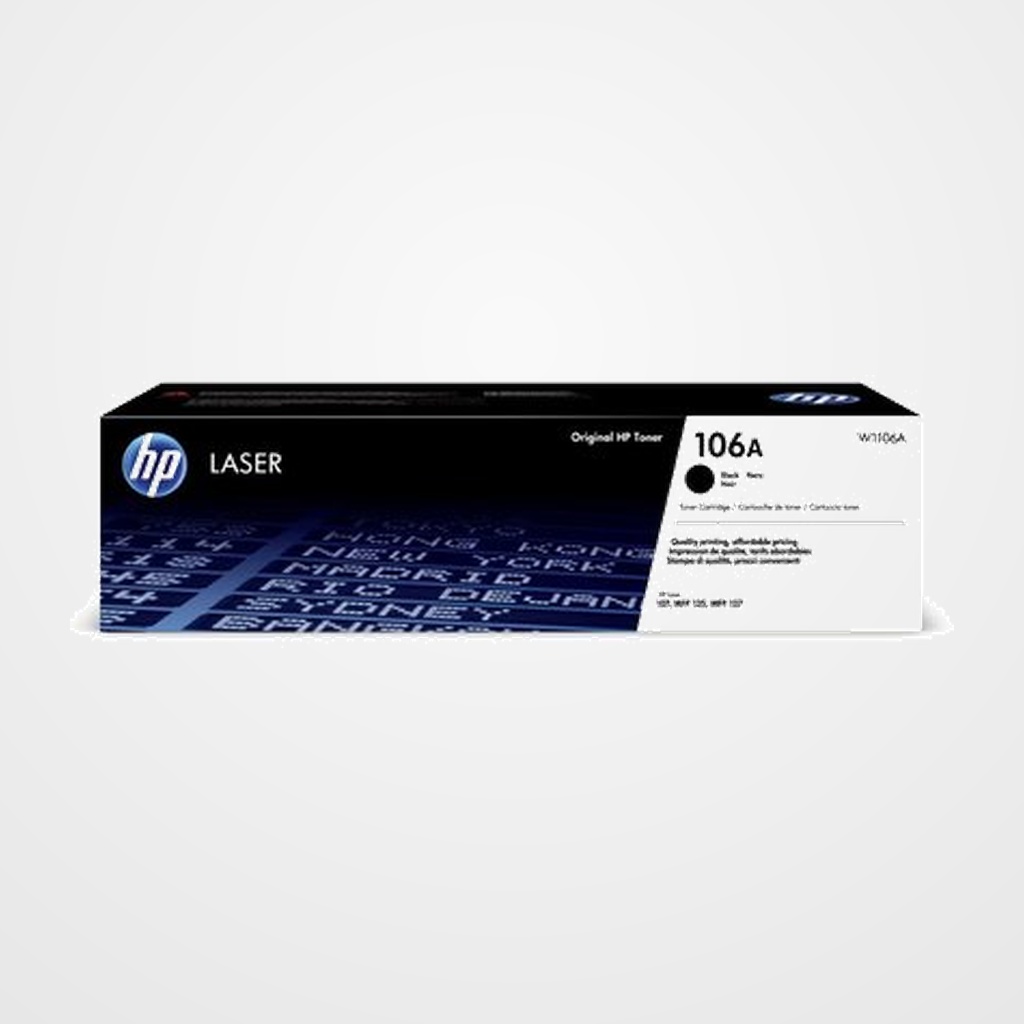TONER HP Nº 106A W1106A LASERJET 107A/107R/107W, MFP-135A/135AG/135R/135W/135WG/137WG/137FNW/137FWG NEGRO 1.000 PÁG.