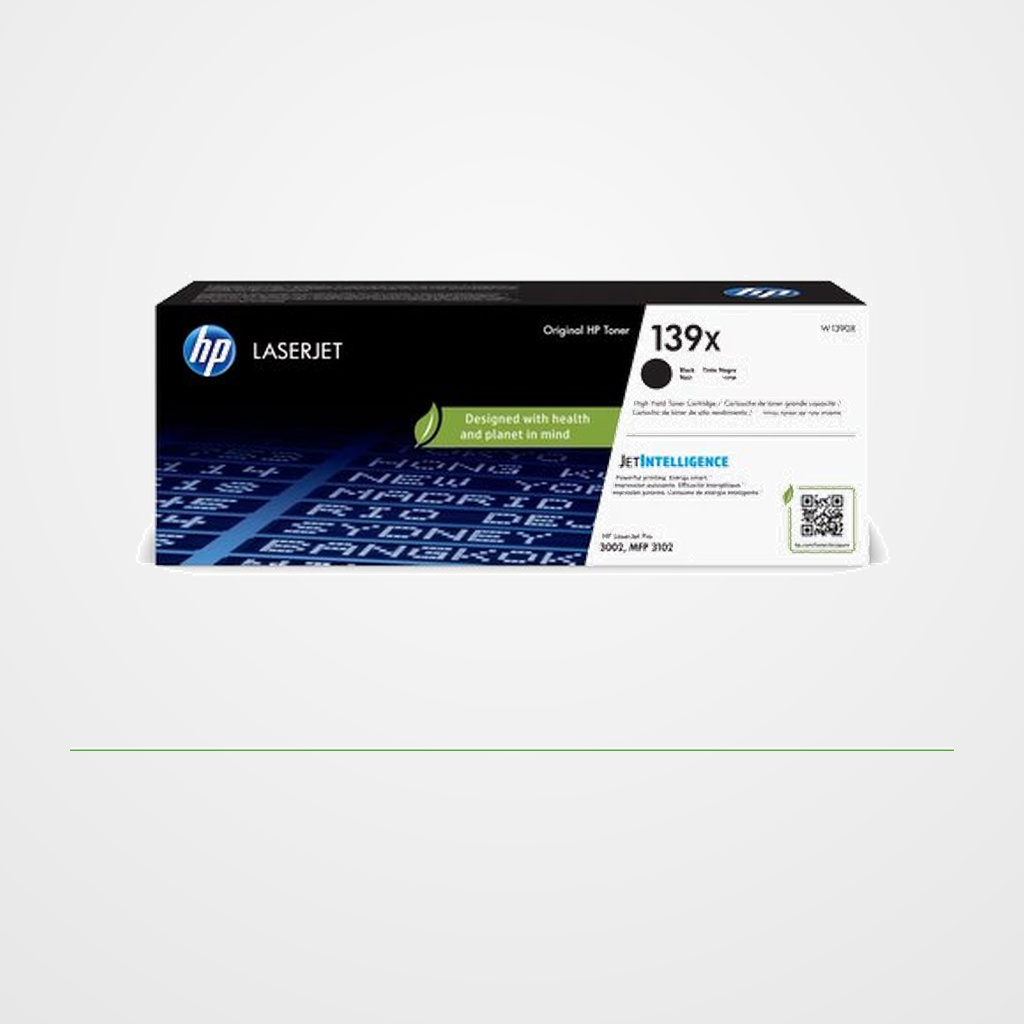 TONER HP Nº 139X W1390X LaserJet Pro 3001/3002/3003/3004, 3101/3102/3103/3104 NEGRO 4.000 PÁG.