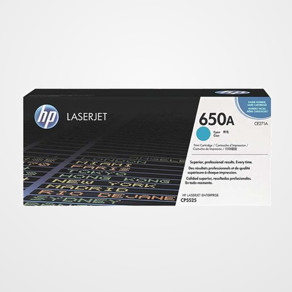 TONER HP Nº 650A CE271A LASERJET CP 225/M750N CIAN 15.000 PÁG.