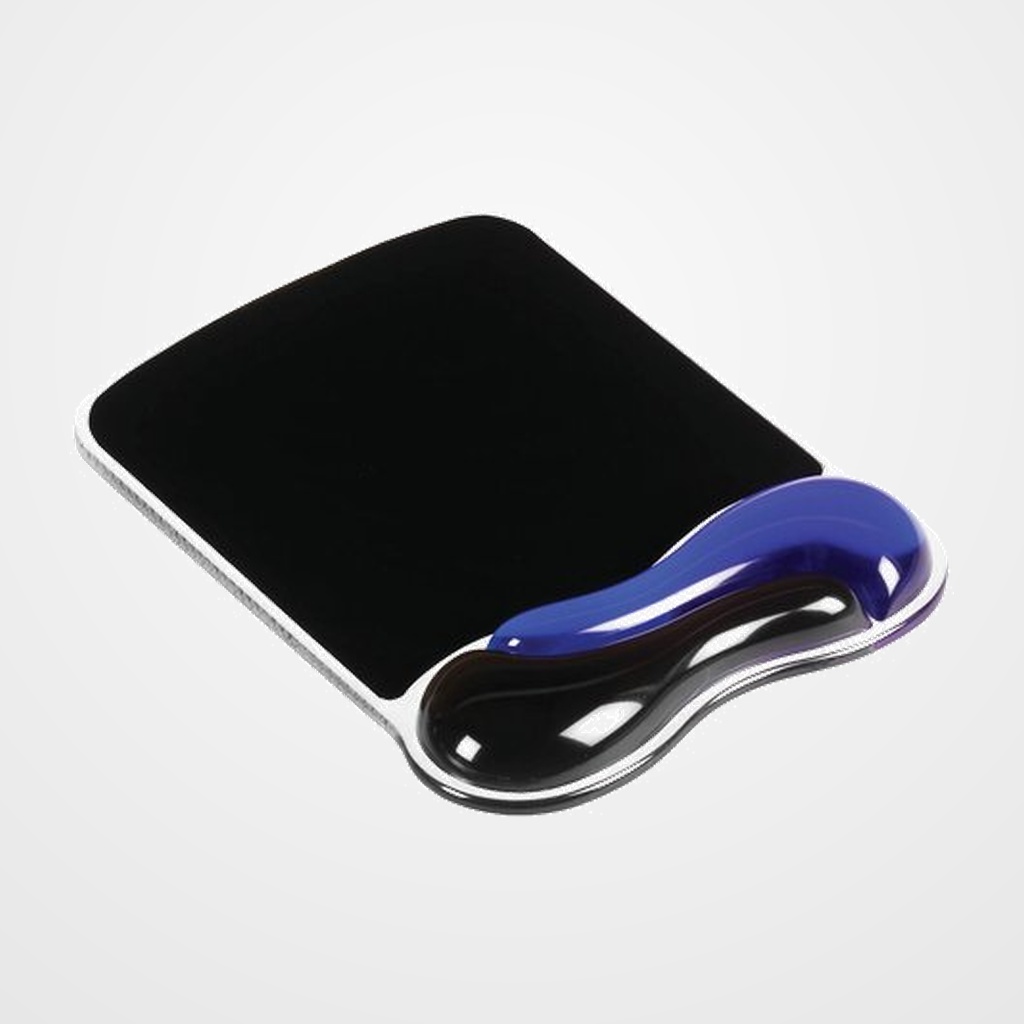 [42101402] ALFOMBRILLA RATON KENSINGTON CON REPOSAMUÑECAS GEL NEGRO-AZUL