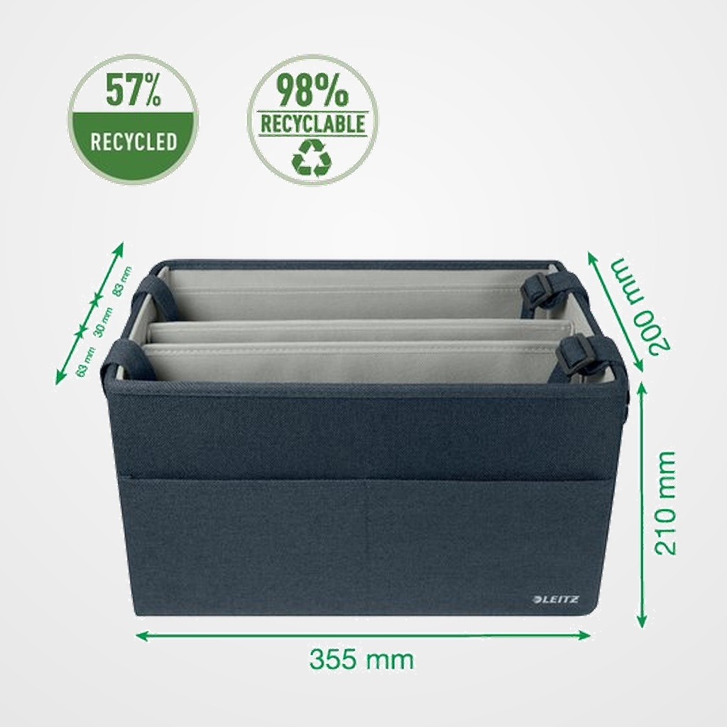 BOLSA DE TRABAJO PARA HOT DESKING COMPACTA EN TELA GRIS TERCIOPELO