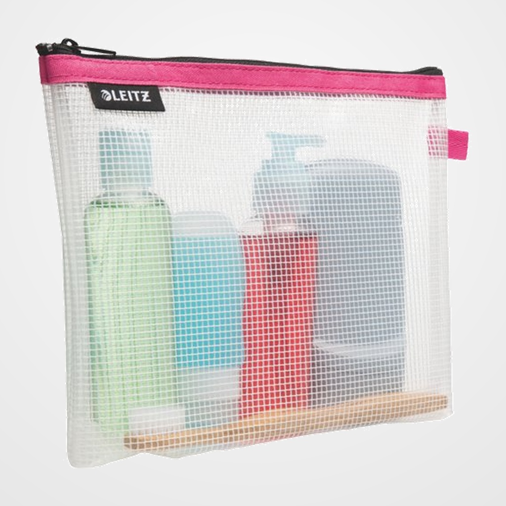 BOLSITA  de VIAJE LEITZ WOW C/CREMALLERA IMPERMEABLE PARA COSMETICOS 24x17x6 FUCSIA