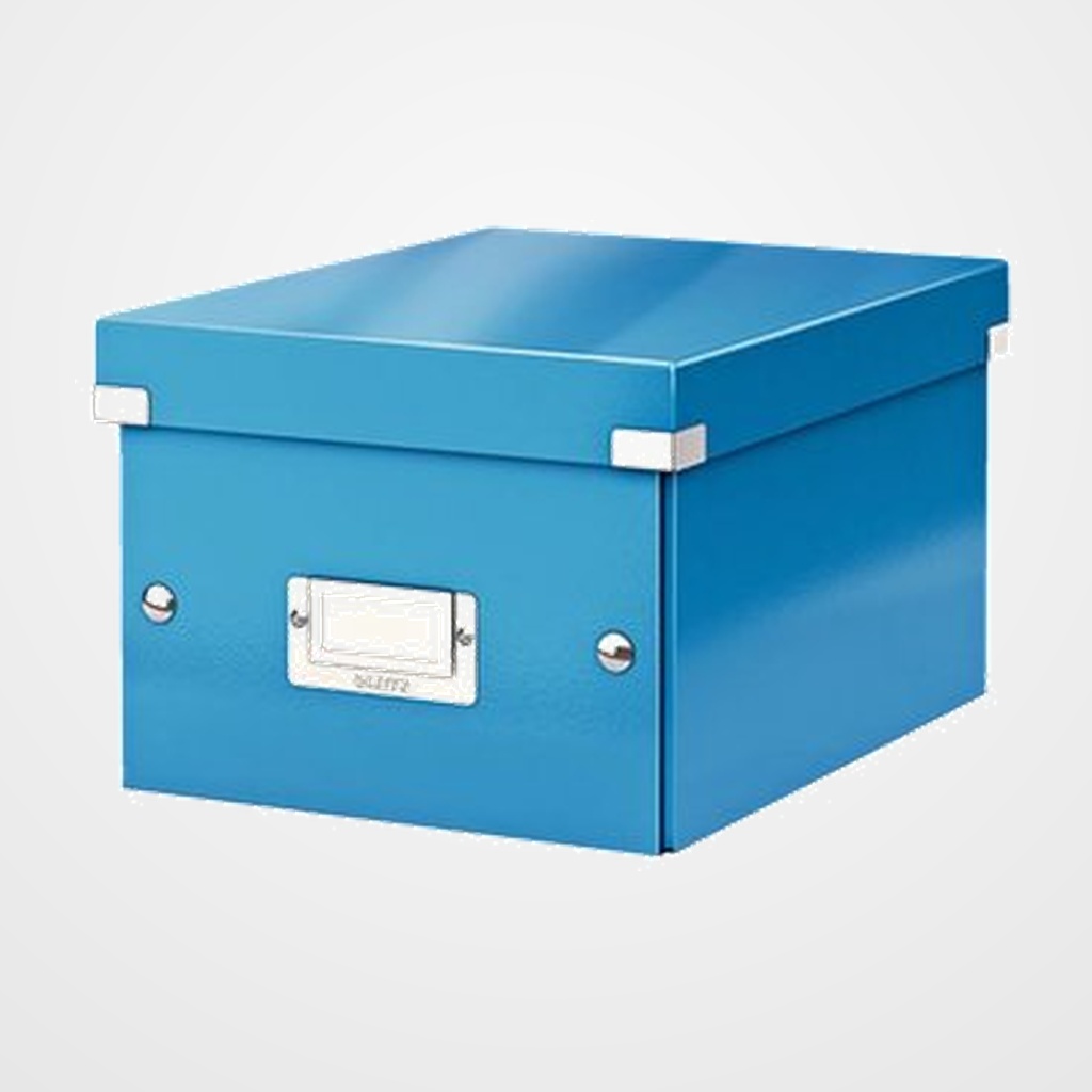 CAJA PARA ALMACENAMIENTO LEITZ CLICK&STORE 85% CARTON RECICLADO 7 LITROS PEQUEÑA 216x160x282 mm AZUL