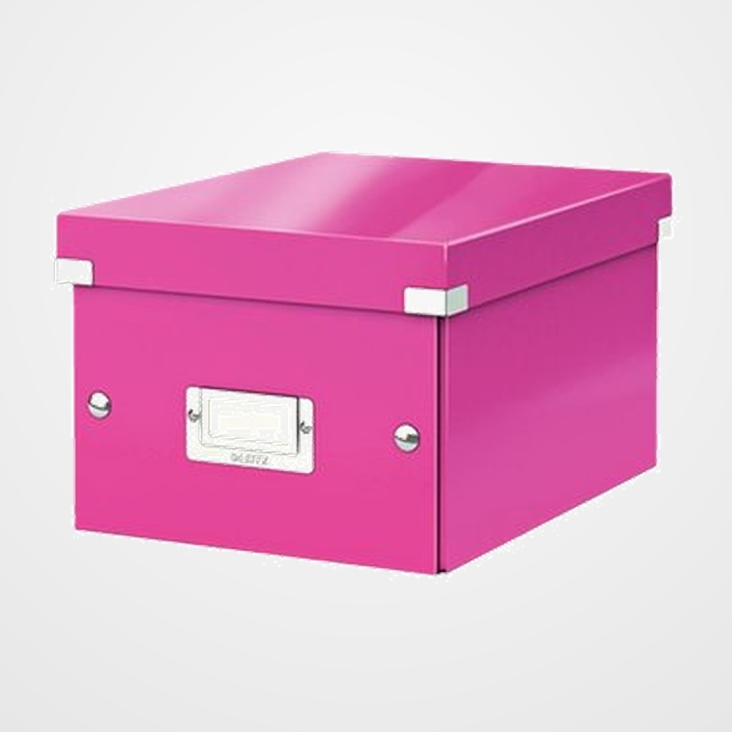 CAJA PARA ALMACENAMIENTO LEITZ CLICK&STORE 85% CARTON RECICLADO 7 LITROS PEQUEÑA 216x160x282 mm FUCSIA