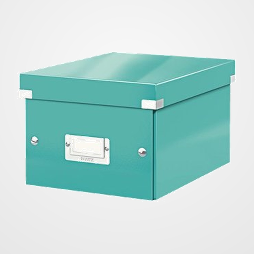 CAJA PARA ALMACENAMIENTO LEITZ CLICK&STORE 85% CARTON RECICLADO 7 LITROS PEQUEÑA 216x160x282 mm TURQUESA